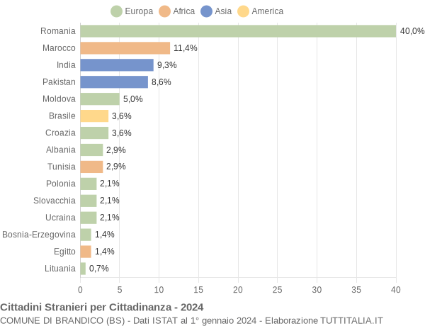 Grafico cittadinanza stranieri - Brandico 2024