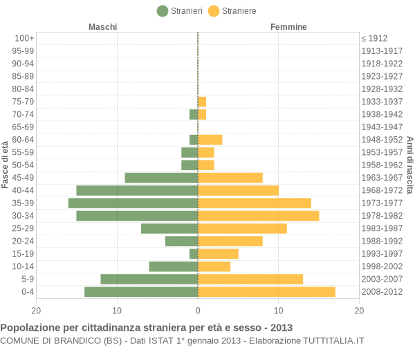 Grafico cittadini stranieri - Brandico 2013
