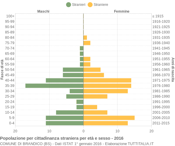 Grafico cittadini stranieri - Brandico 2016