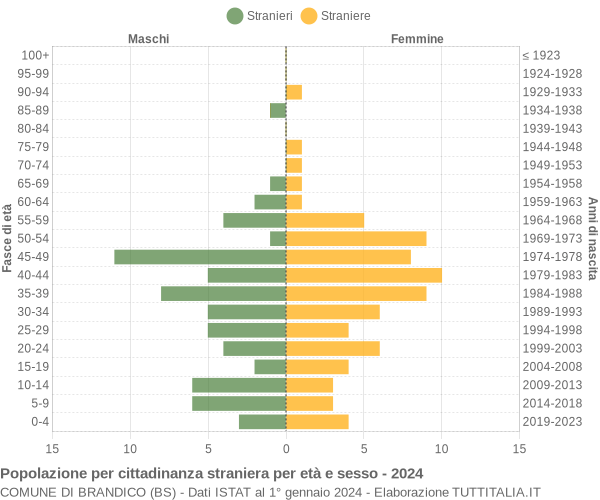 Grafico cittadini stranieri - Brandico 2024