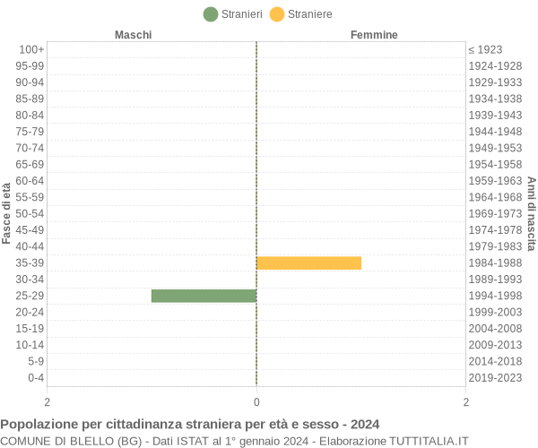 Grafico cittadini stranieri - Blello 2024