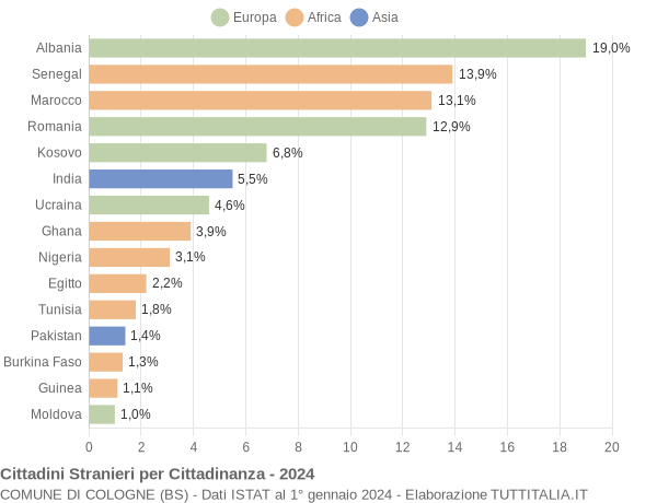 Grafico cittadinanza stranieri - Cologne 2024