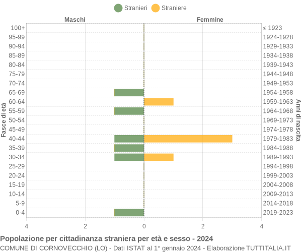 Grafico cittadini stranieri - Cornovecchio 2024