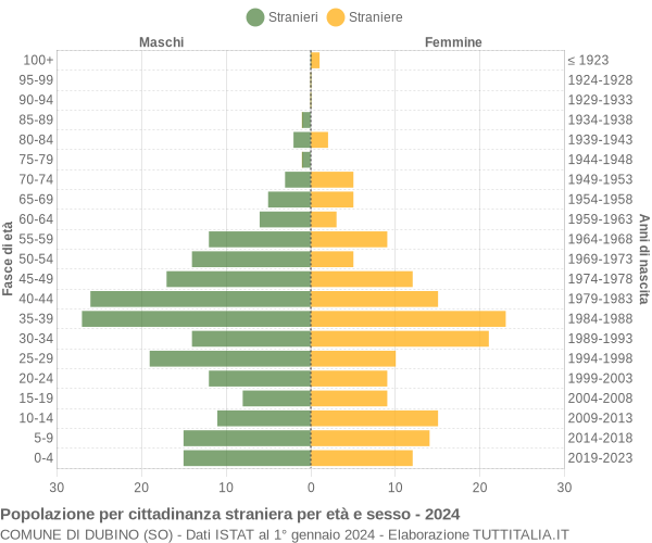 Grafico cittadini stranieri - Dubino 2024