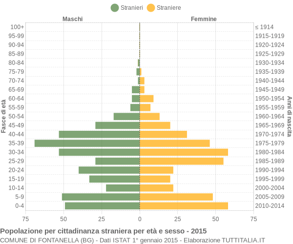 Grafico cittadini stranieri - Fontanella 2015