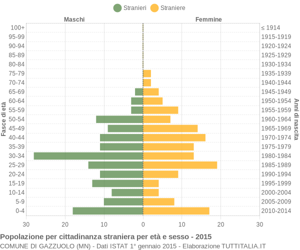 Grafico cittadini stranieri - Gazzuolo 2015