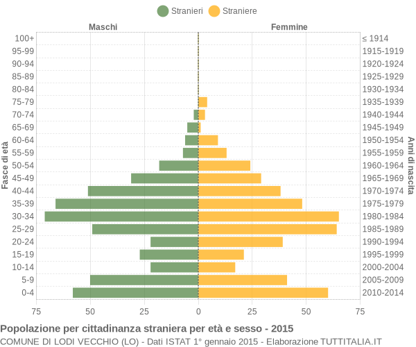 Grafico cittadini stranieri - Lodi Vecchio 2015