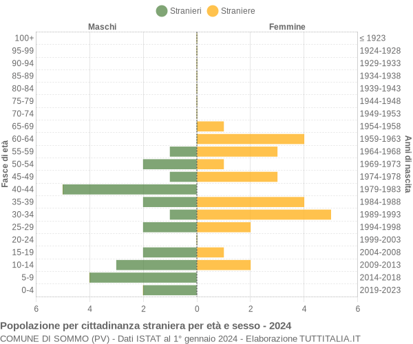 Grafico cittadini stranieri - Sommo 2024