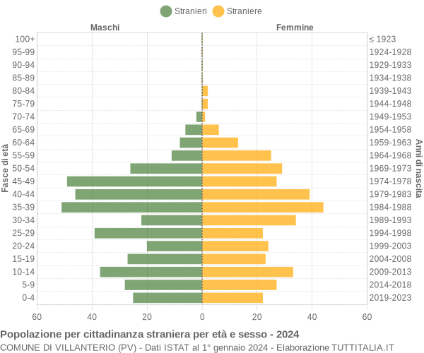 Grafico cittadini stranieri - Villanterio 2024