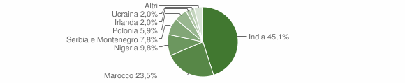 Grafico cittadinanza stranieri - Volongo 2007