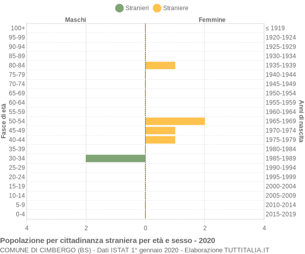 Grafico cittadini stranieri - Cimbergo 2020