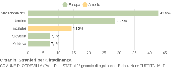 Grafico cittadinanza stranieri - Codevilla 2005