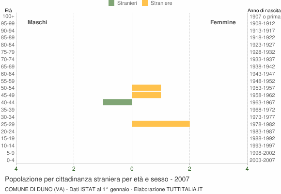 Grafico cittadini stranieri - Duno 2007
