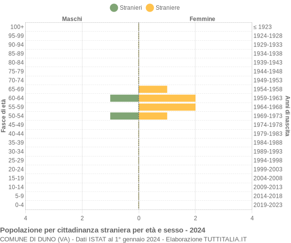 Grafico cittadini stranieri - Duno 2024