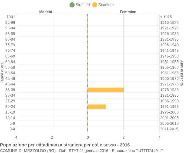 Grafico cittadini stranieri - Mezzoldo 2016