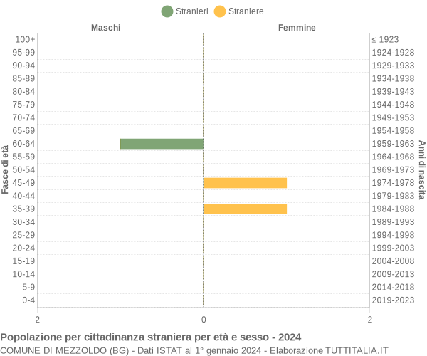 Grafico cittadini stranieri - Mezzoldo 2024