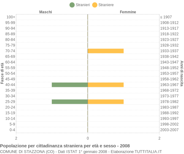 Grafico cittadini stranieri - Stazzona 2008