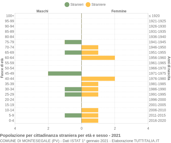 Grafico cittadini stranieri - Montesegale 2021