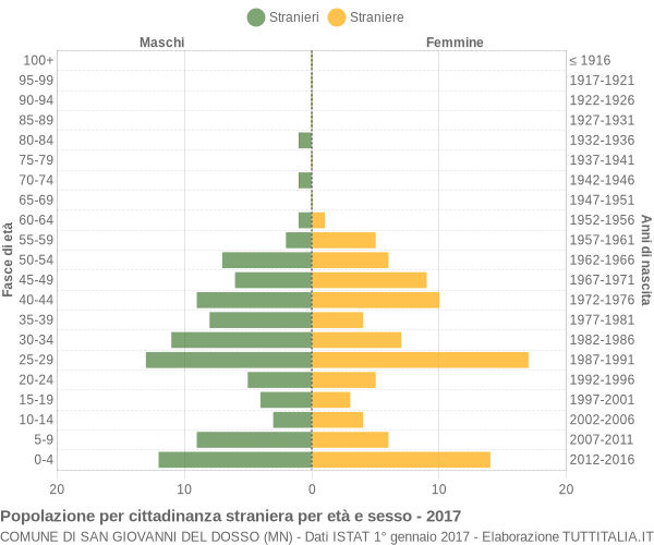 Grafico cittadini stranieri - San Giovanni del Dosso 2017