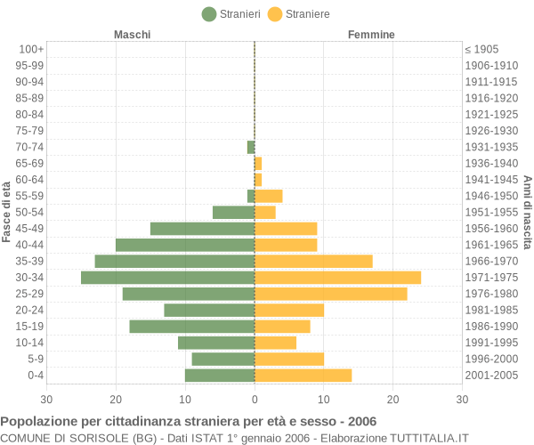 Grafico cittadini stranieri - Sorisole 2006