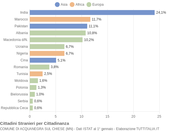 Grafico cittadinanza stranieri - Acquanegra sul Chiese 2015