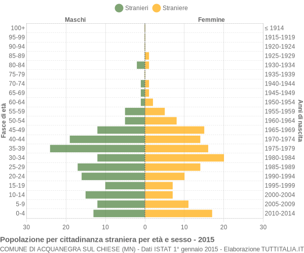 Grafico cittadini stranieri - Acquanegra sul Chiese 2015