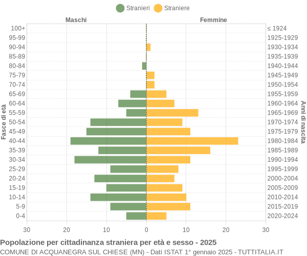 Grafico cittadini stranieri - Acquanegra sul Chiese 2025