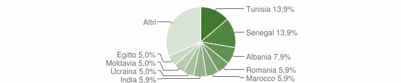 Grafico cittadinanza stranieri - Eupilio 2009
