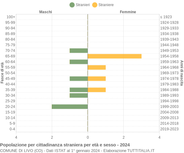 Grafico cittadini stranieri - Livo 2024