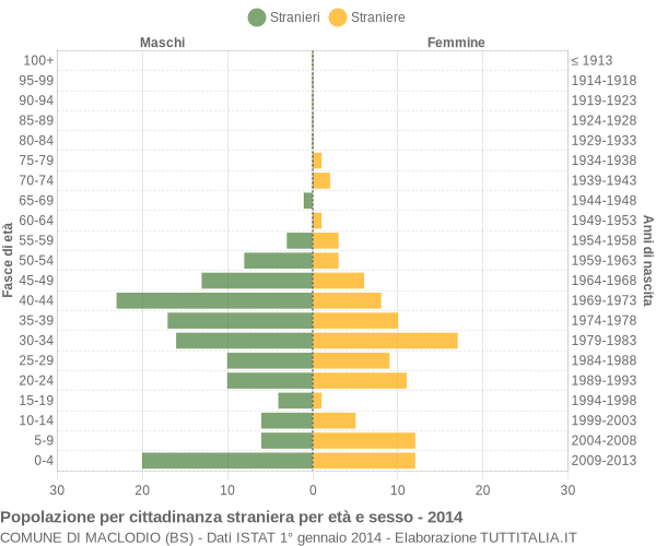 Grafico cittadini stranieri - Maclodio 2014