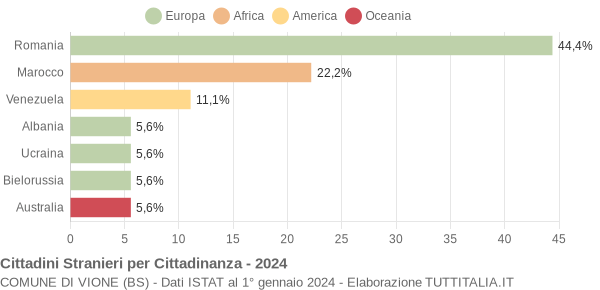 Grafico cittadinanza stranieri - Vione 2024