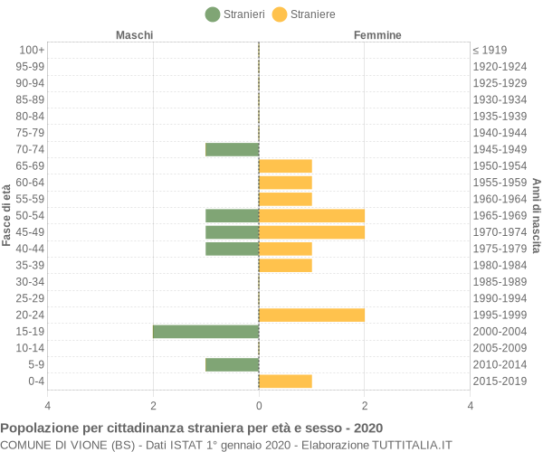 Grafico cittadini stranieri - Vione 2020