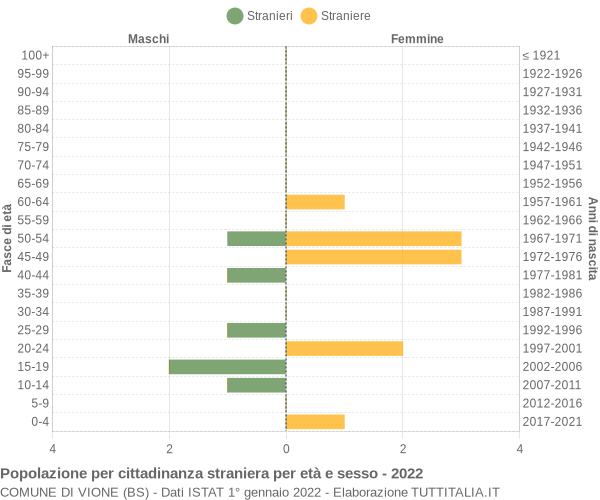 Grafico cittadini stranieri - Vione 2022