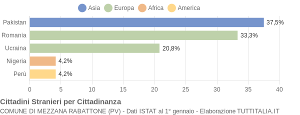 Grafico cittadinanza stranieri - Mezzana Rabattone 2009