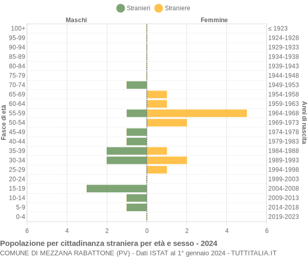 Grafico cittadini stranieri - Mezzana Rabattone 2024