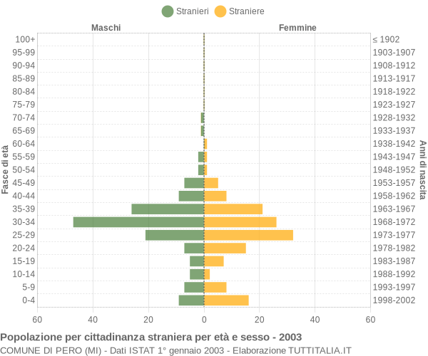 Grafico cittadini stranieri - Pero 2003