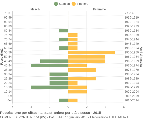 Grafico cittadini stranieri - Ponte Nizza 2015