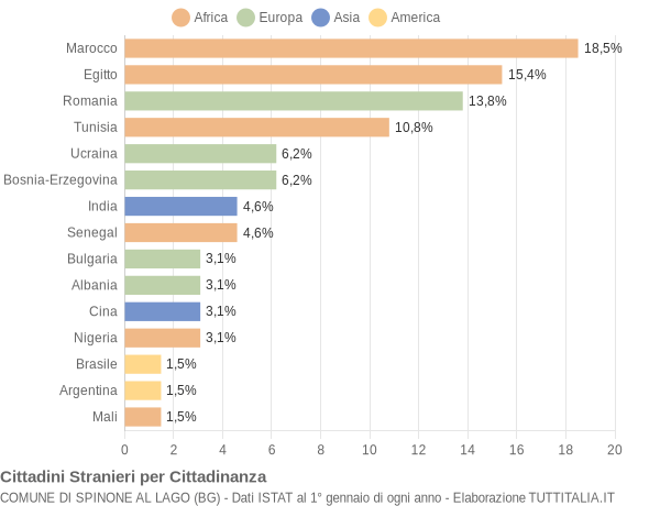 Grafico cittadinanza stranieri - Spinone al Lago 2022