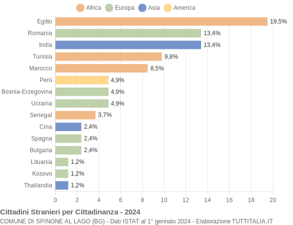 Grafico cittadinanza stranieri - Spinone al Lago 2024