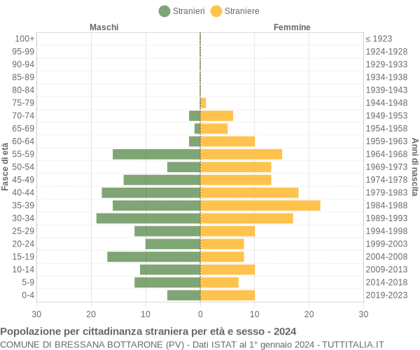 Grafico cittadini stranieri - Bressana Bottarone 2024