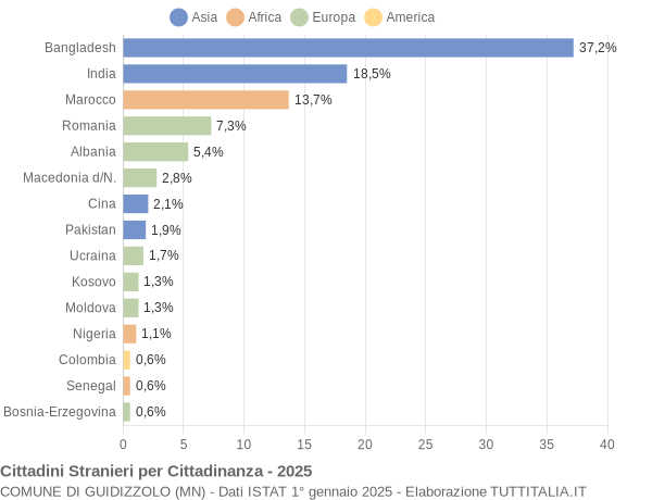Grafico cittadinanza stranieri - Guidizzolo 2025