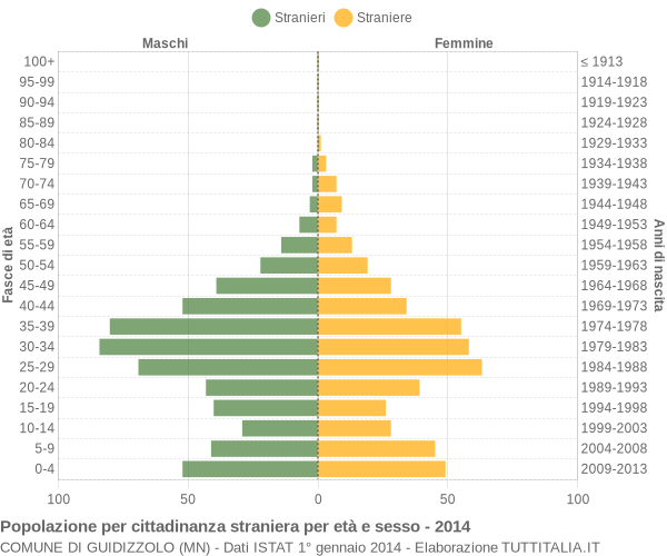 Grafico cittadini stranieri - Guidizzolo 2014