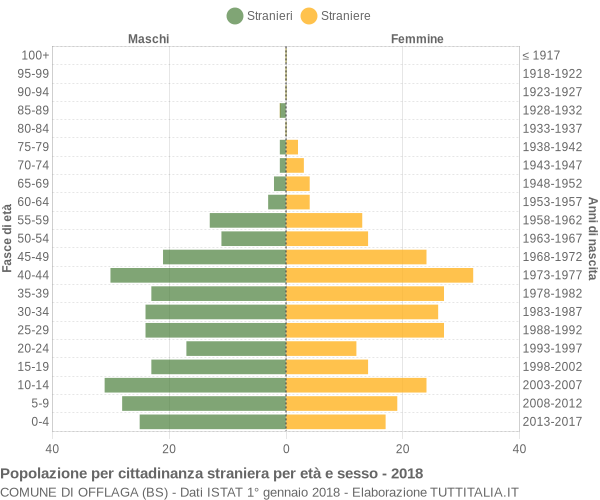 Grafico cittadini stranieri - Offlaga 2018