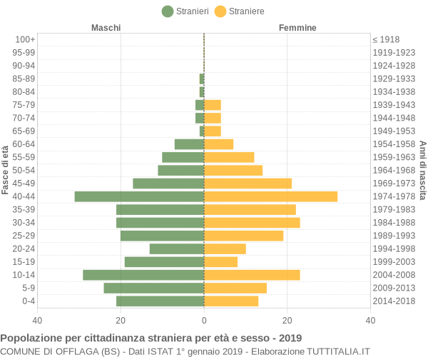 Grafico cittadini stranieri - Offlaga 2019