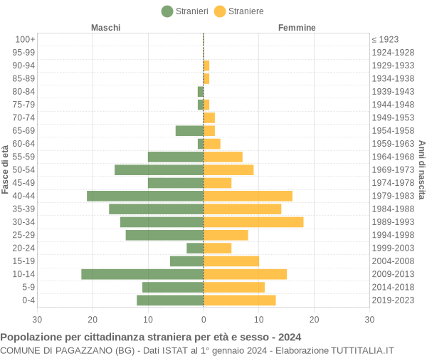 Grafico cittadini stranieri - Pagazzano 2024