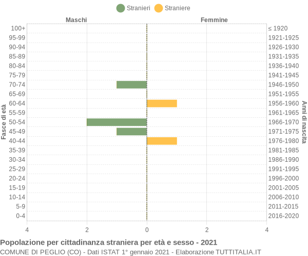 Grafico cittadini stranieri - Peglio 2021