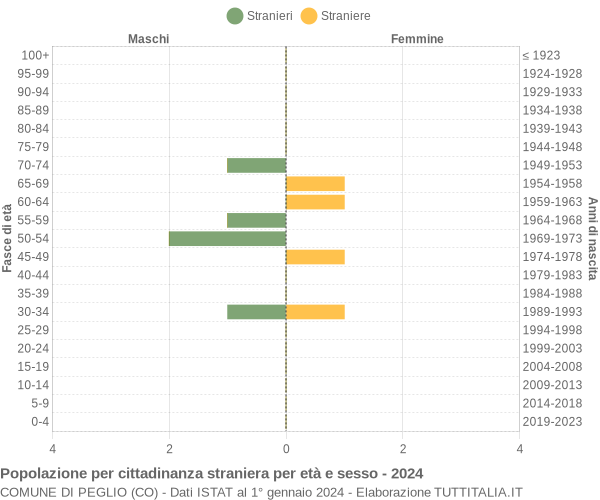 Grafico cittadini stranieri - Peglio 2024