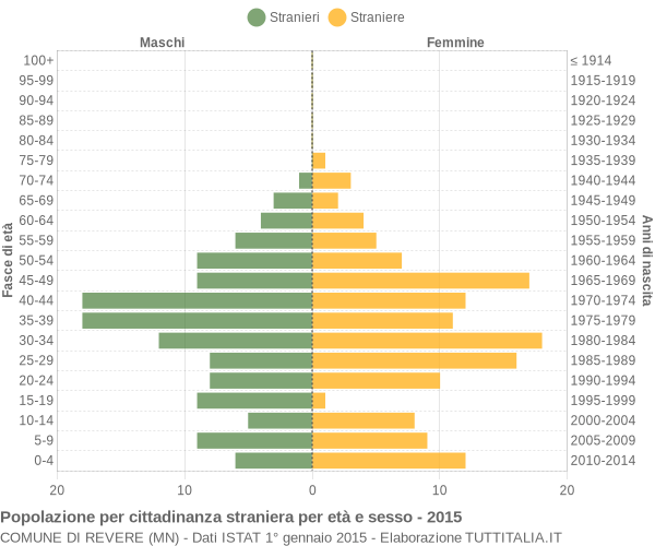 Grafico cittadini stranieri - Revere 2015