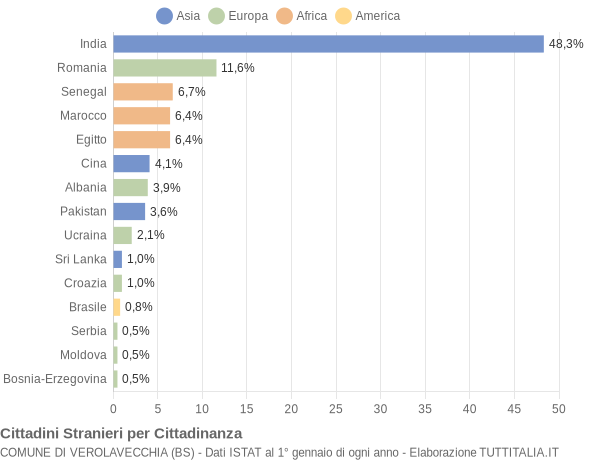 Grafico cittadinanza stranieri - Verolavecchia 2022