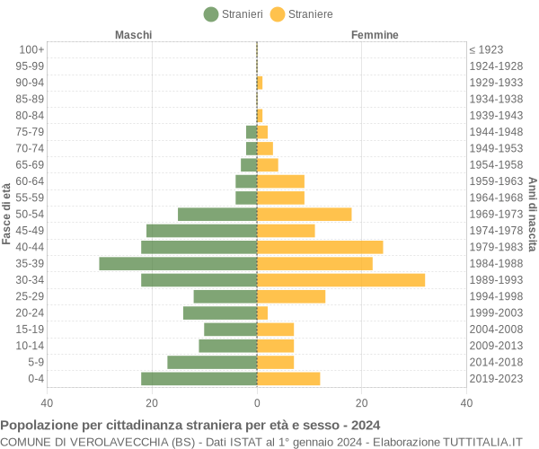 Grafico cittadini stranieri - Verolavecchia 2024